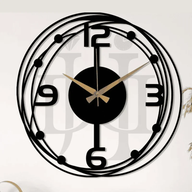 100MDC00330-Black-Large-Metal-Wall-Clock-1