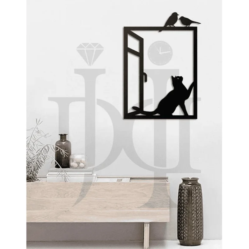 112MDC00342-Cat-Looking-At-Birds-On-Window-Cat-Lovers-Wall-Art