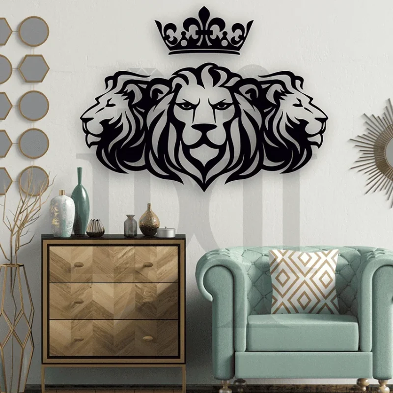 115MDC00345-Three-Lions-Design-laser-wall-art