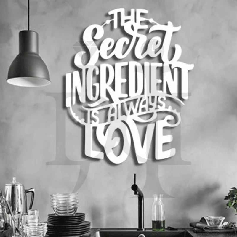 163MDC00393-The-Secret-ingredient-is-always-Love-Metal-Wall-Art