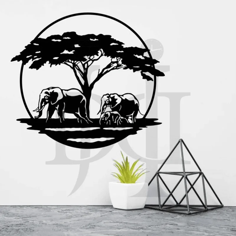 172MDC00402-Elephant-Forest-Scene-Wall-Decor