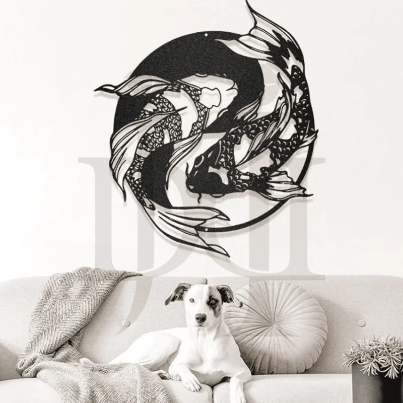 209MDC00439-Koi-Ying-Yang-Metal-Sign-Best-metal-wall-Art