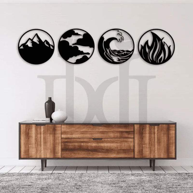 311MDC00541-Nature-Four-Elements-Metal-Wall-Art-Silver