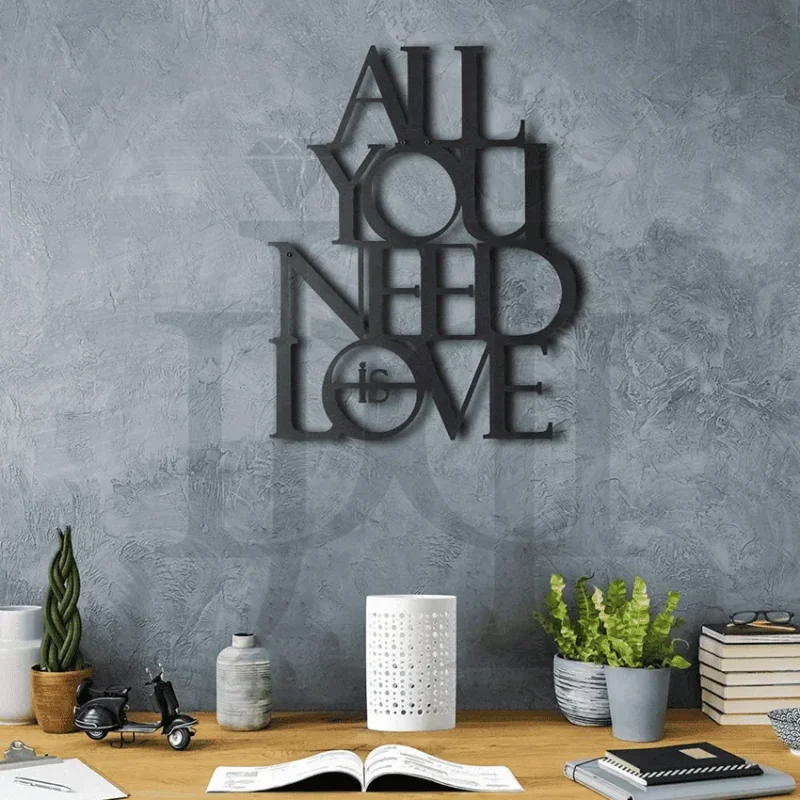 67MDC00297-All-You-Need-Is-Love-Metal-Sign-Metal-Wall-Art-Words