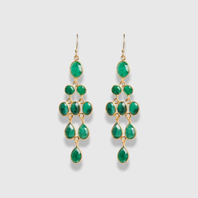 Majestic Green Chandelier Earrings Fit for a Queen