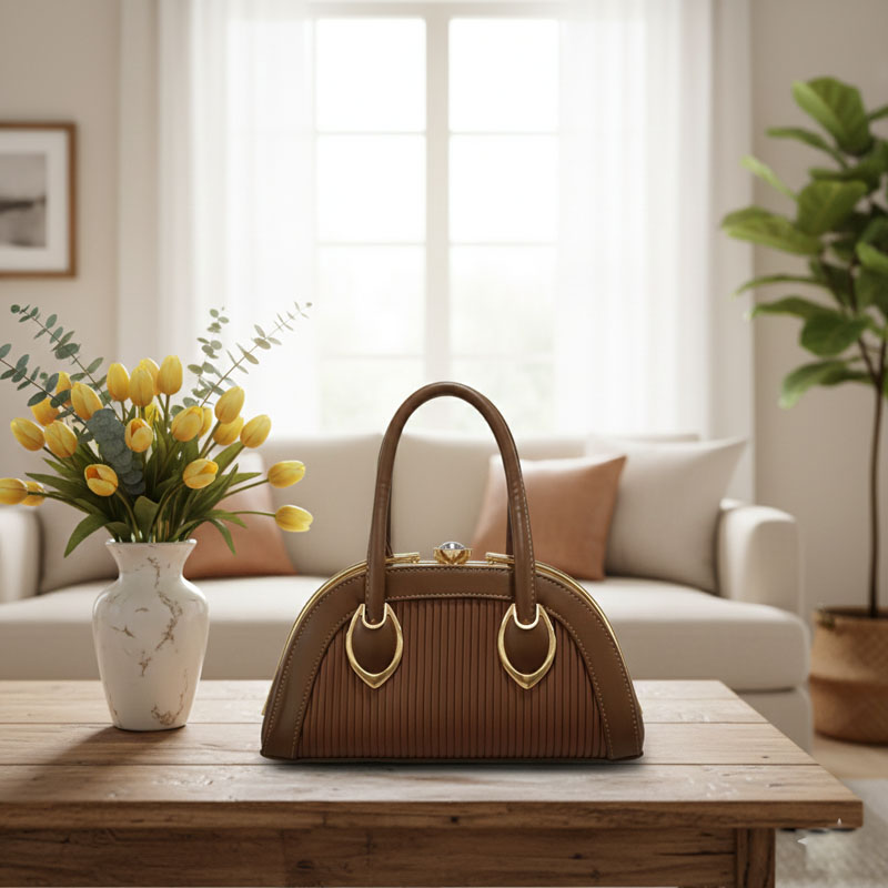 Dome Shaped Top-Handle Handbag