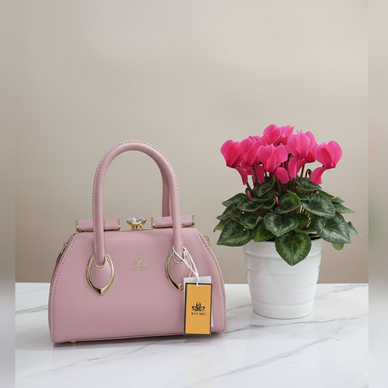 Pink Top-Handle Handbag For Her