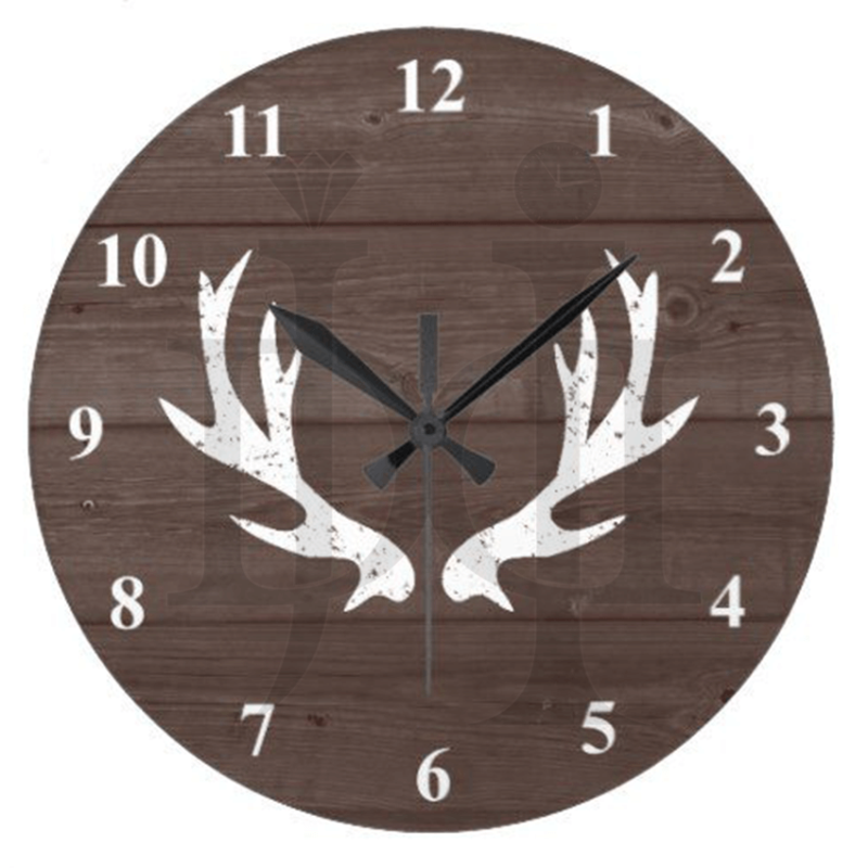 101MDC00331-Vintage rustic hunting deer wall clock