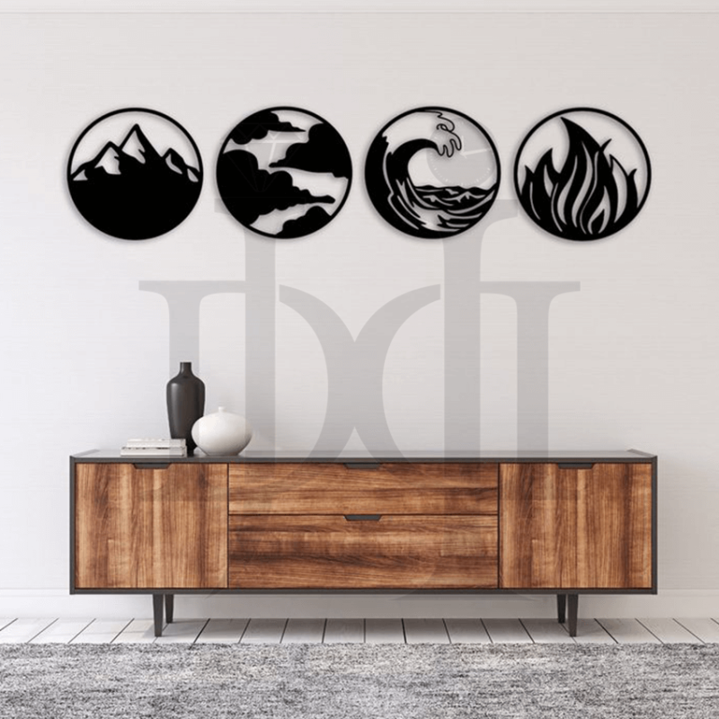 311MDC00541-Nature-Four-Elements---Metal-Wall-Art---Silver