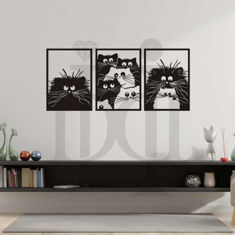 349MDC00579-Scandinavian-Cats-Metal-Wall-Art